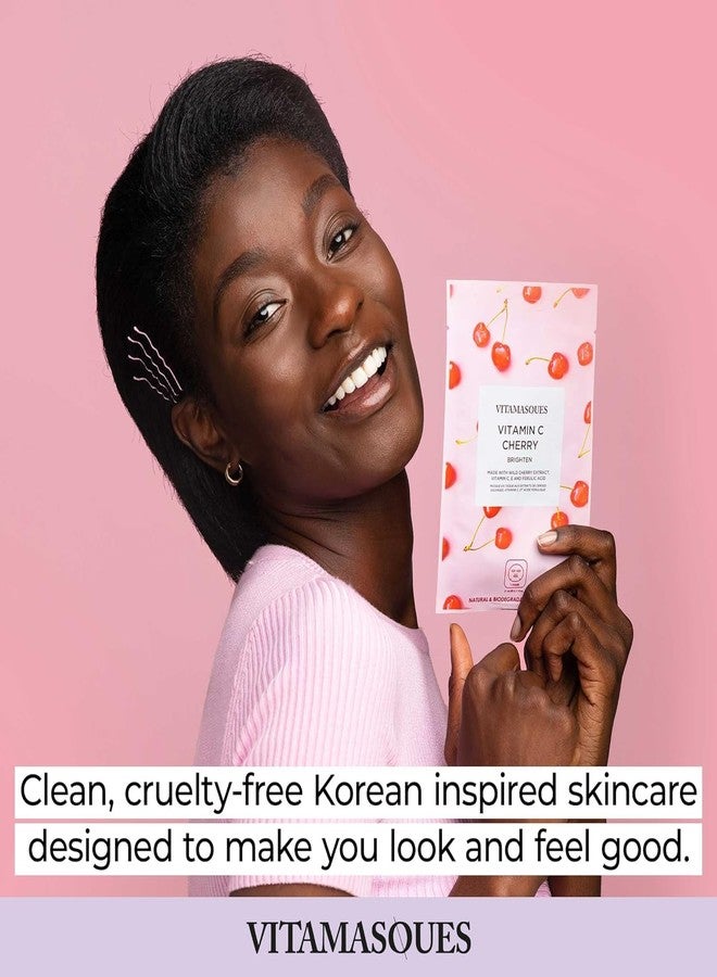 Vitamasques Korean Collagen Face Mask - Hydrating & Moisturizing Korean Sheet Mask with Lychee & Hyaluronic Acid – Vegan Facial Skincare for Firming, Plumping & Skin Care - 7 Pack - Image 5